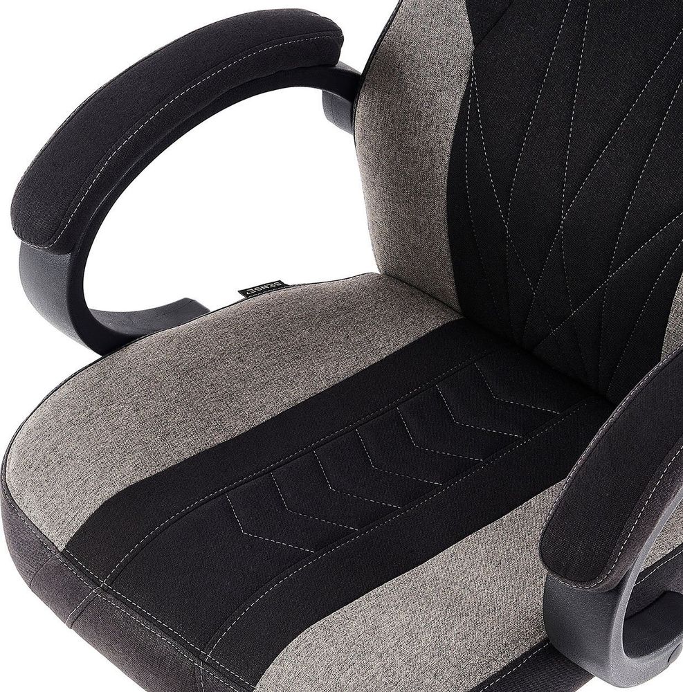 SENSE7 Prism Gaming Stuhl Stoff Schwarz-Grau - Ergonomischer Bürostuhl PC Schreibtischstuhl Zockerst FlowTech™ , HR-Schaum, HDF™-Gewebe