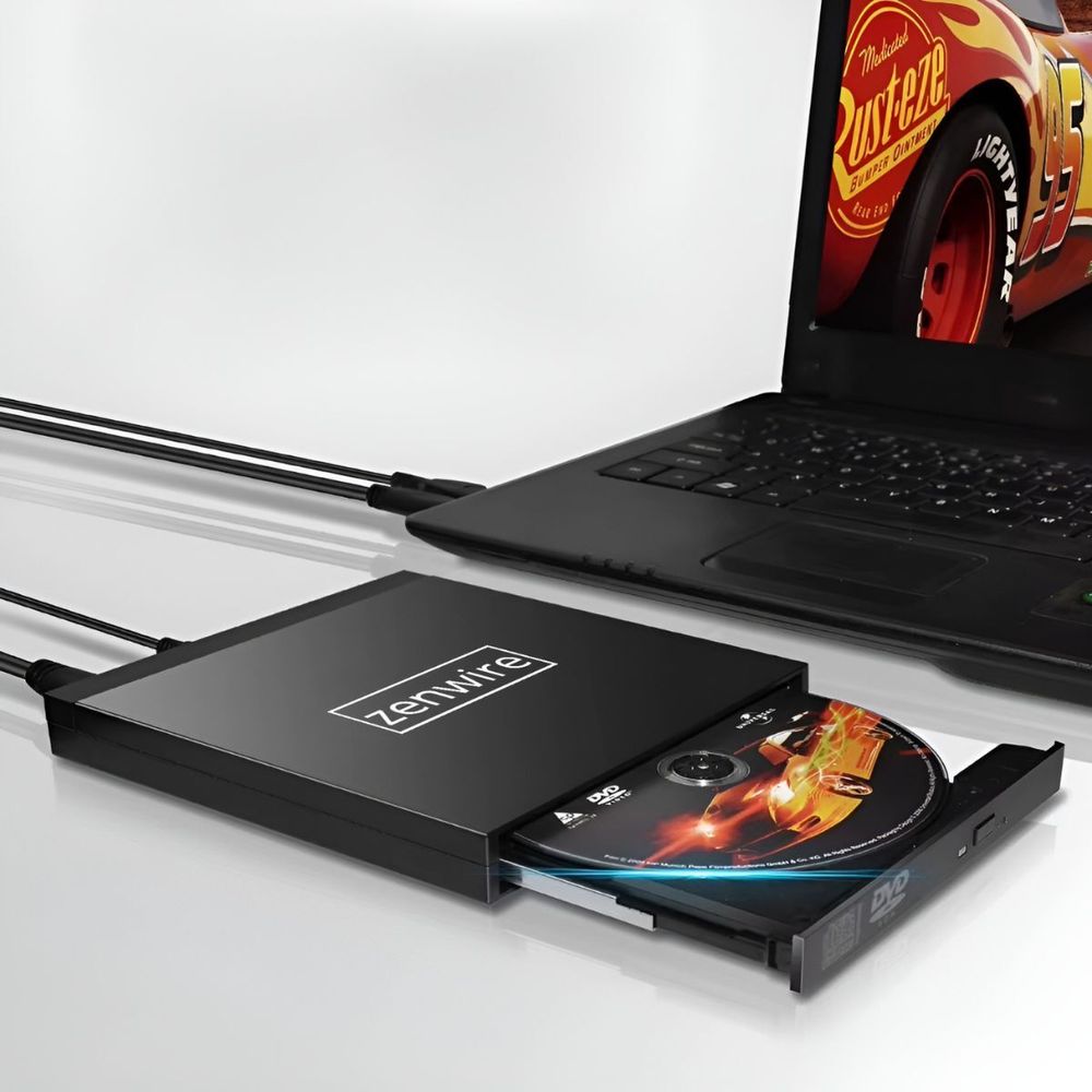Tragbares Laufwerk - Externes CD DVD RW Laufwerk - USB 2.0 3.0- Brenner und CD Player - Plug and Play