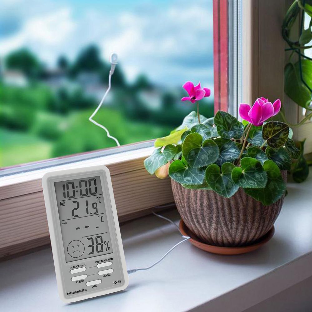 Thermometer Hygrometer Digital mit LCD Sensor Temperatur Thermo-Hygrometer Luftfeuchtigkeit Raumthermometer Babyzimmer Wohnzimmer Büro Kühlschrank Retoo