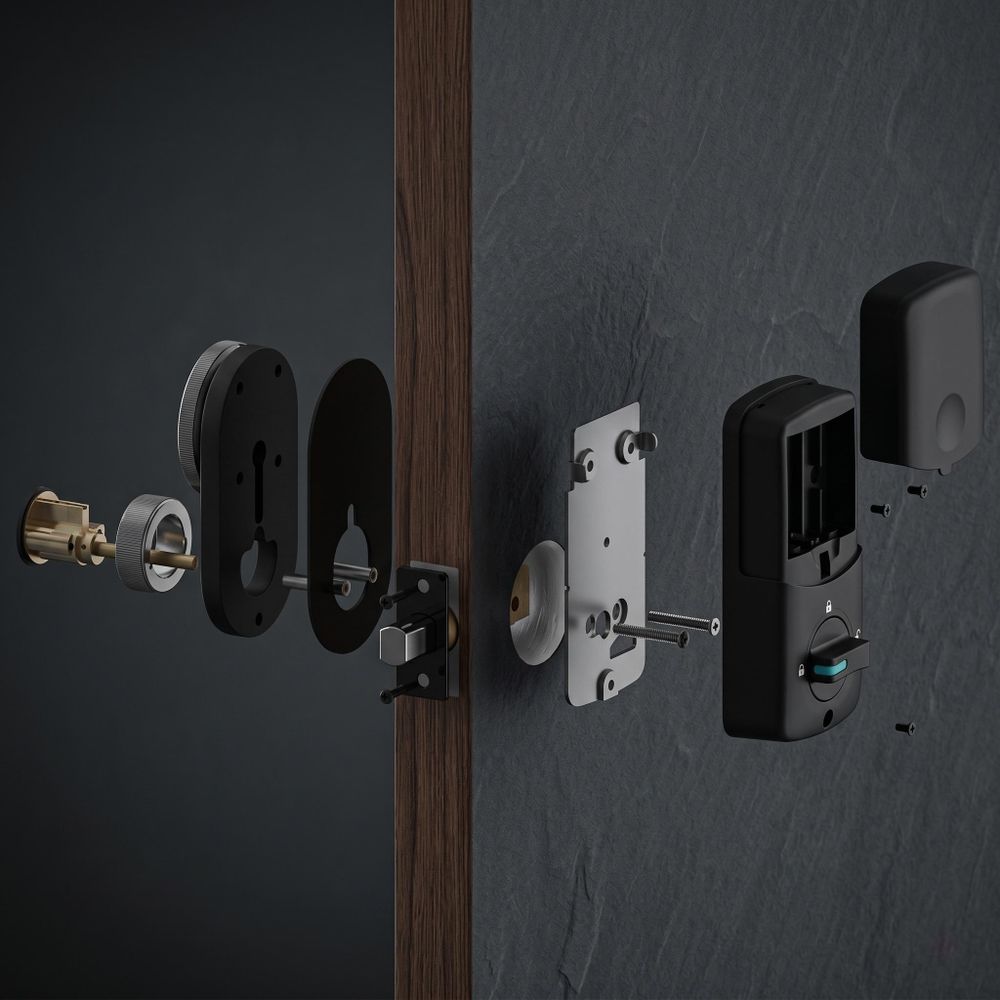Smartes Türschloss, Fingerabdruck, APP Steuerung, Bluetooth, Automatische Verriegelung, USB Notstrom, Schlüsselloser Zugang, Modernes Design