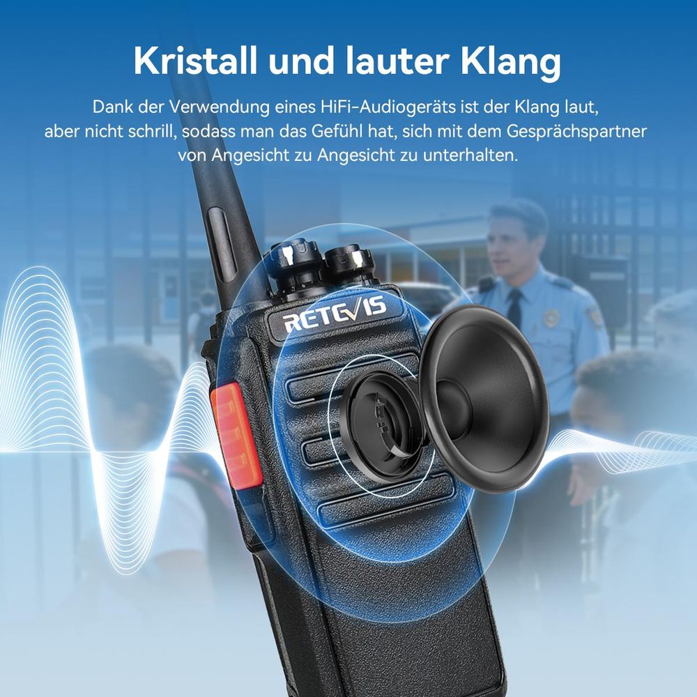 Retevis RT24 Walkie Talkie, Funkgeräte mit Großer Reichweite, walki talki mit Headset USB-Ladegerät für Familie Camping, Radfahren, Veranstaltungen