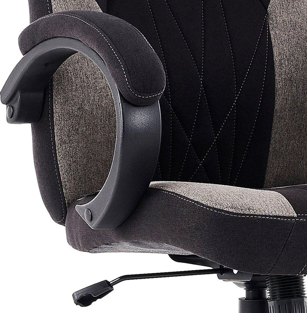 SENSE7 Prism Gaming Krzesło materiałowe czarno-szare – ergonomiczne krzesło biurowe Krzesło do komputera Krzesło dla graczy FlowTech™, pianka HR, tkanina HDF™