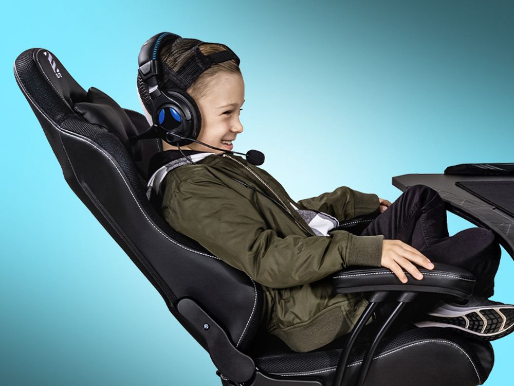 Elite Kinder Gaming Stuhl PULSE | Ergonomischer Bürostuhl - Bis 120 Kg - PC Gamingstuhl - Schreibtischstuhl - Gamer Racing Stuhl - Kunstleder