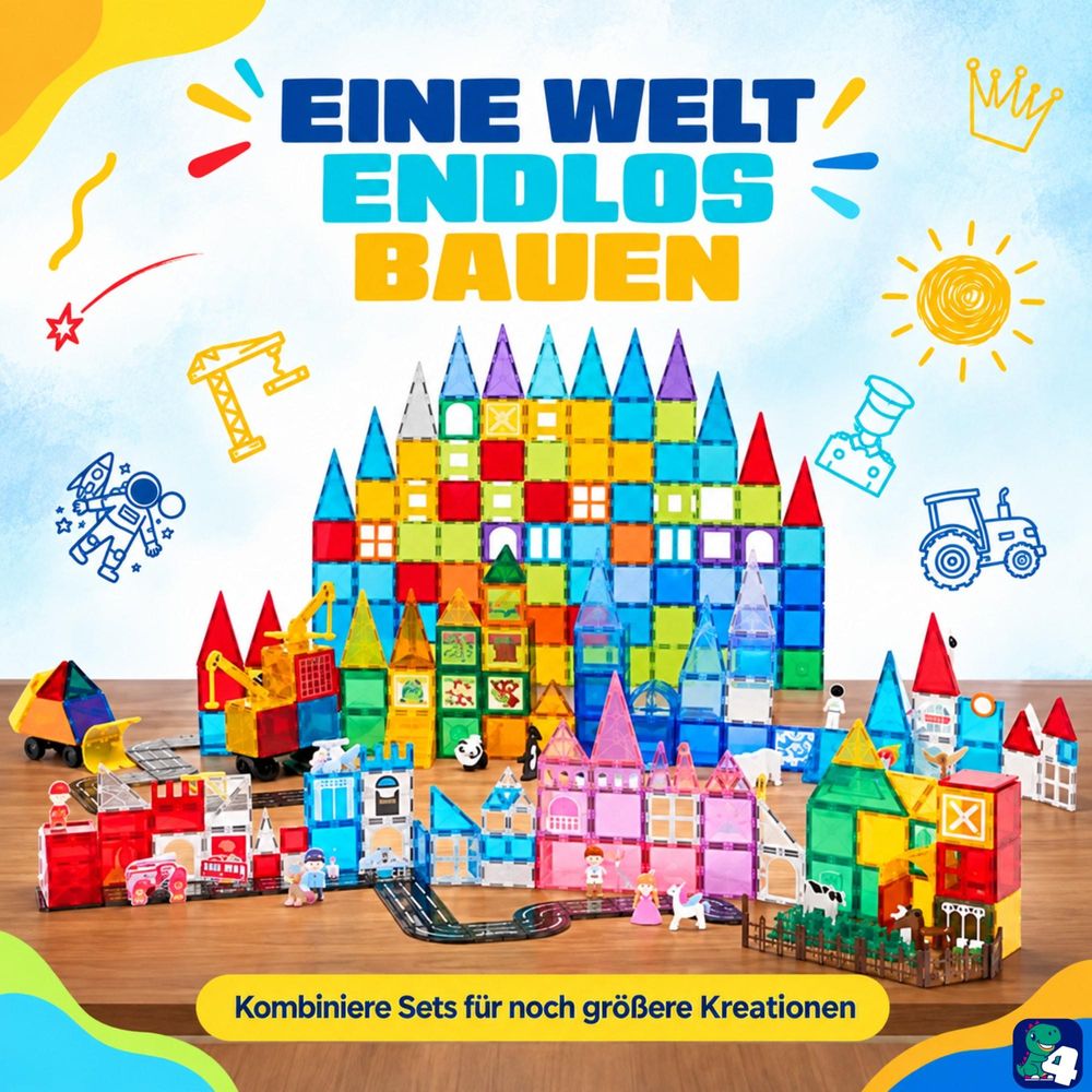 Kombinierte Fits4Kids Magnetbausteine-Sets