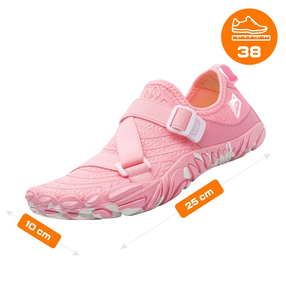 Wasserschuhe Badeschuhe Damen EVI SPORT WaveRunner 38 Verstellbar Seeigelschutz Schnelltrocknend Rosa Pink Lagoon - Strandschuhe Schwimmschuhe