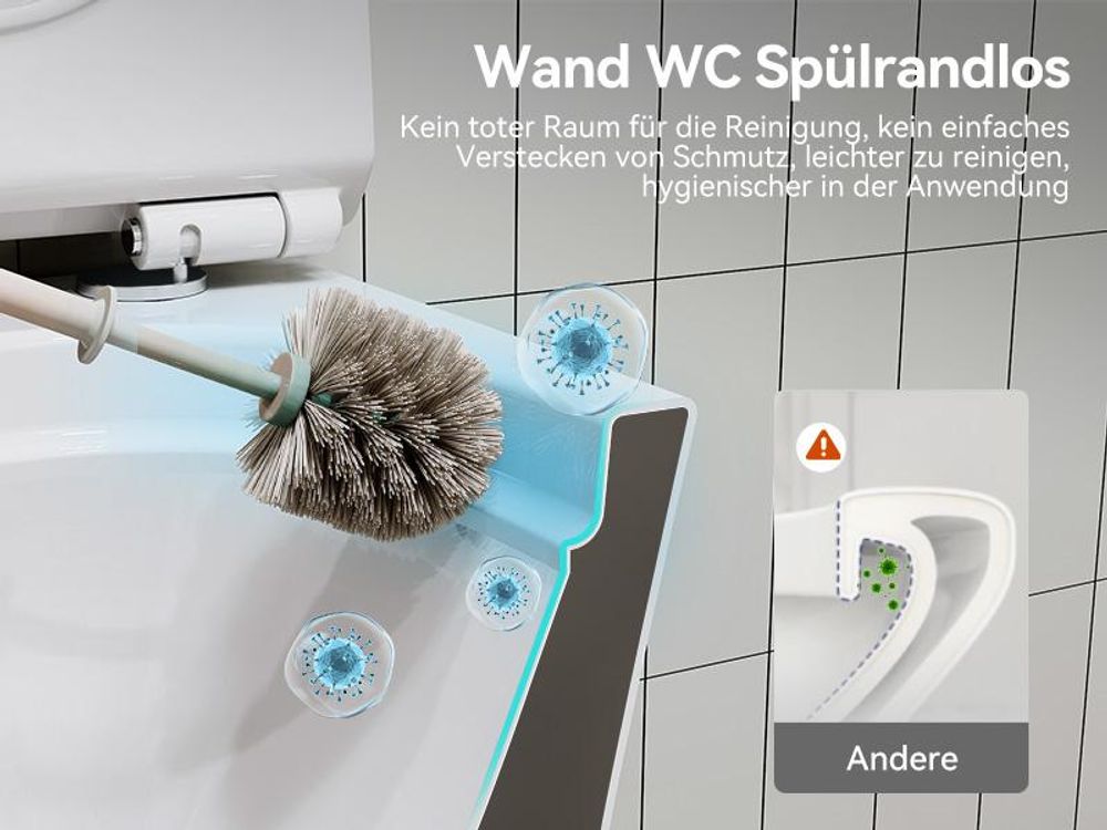 Spülrandlos Wandmonatige Toilette