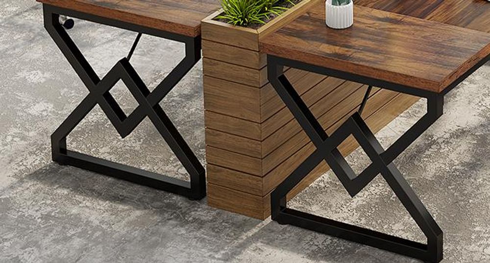 LITTLE TREE Schreibtisch, 160 x80 x 75cm Großer Büro-Computertisch mit extra Dicker Holztischplatte und Metallrahmen, einfacher Chefschreibtisch