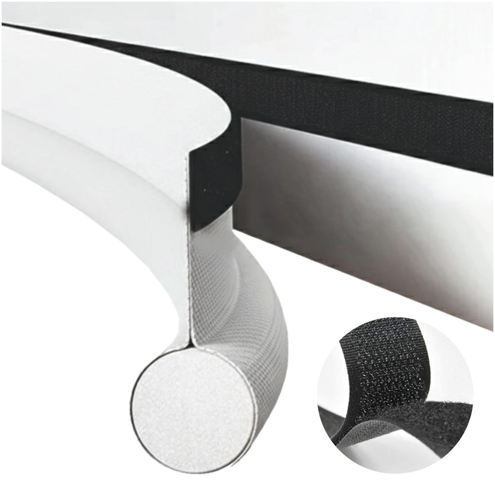 Türdichtung 90cm Weiß, Zugluftstopper mit Klettverschluss, Schallschutz & Insektenschutz, Schaumstoff Dichtung zuschneidbar, EVI HOME Single White