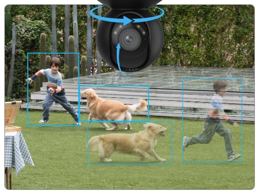 Reolink E1 Outdoor, 2K+ 5MP PTZ 2.4/5G WiFi venkovní sledovací kamera, detekce osob/vozidel/zvířat, automatické sledování, zoom, barevné noční vidění, černá barva