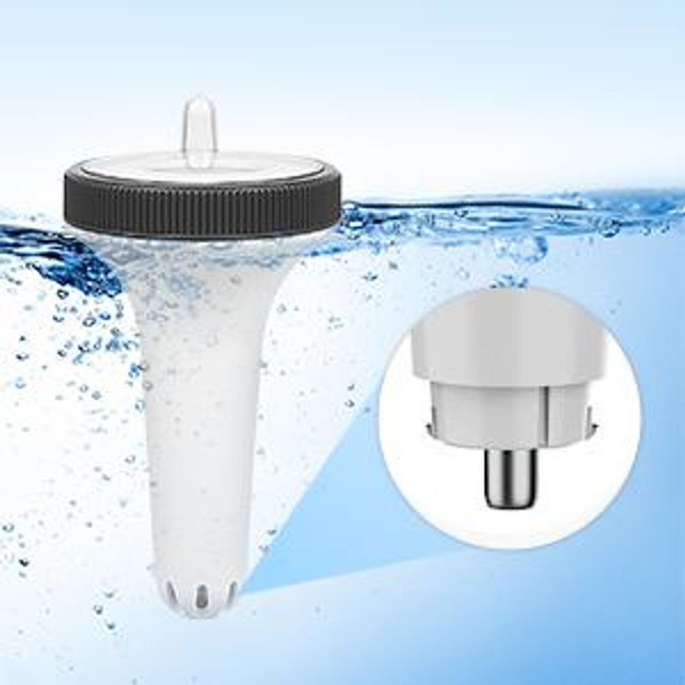 Poolthermometer, Schwimmendes Pool Thermometer, schwimmende, Funk-Empfänger, LCD, IP67 wasserdicht, mit Indoor-Temperatur Luftfeuchtigkeit Monitor
