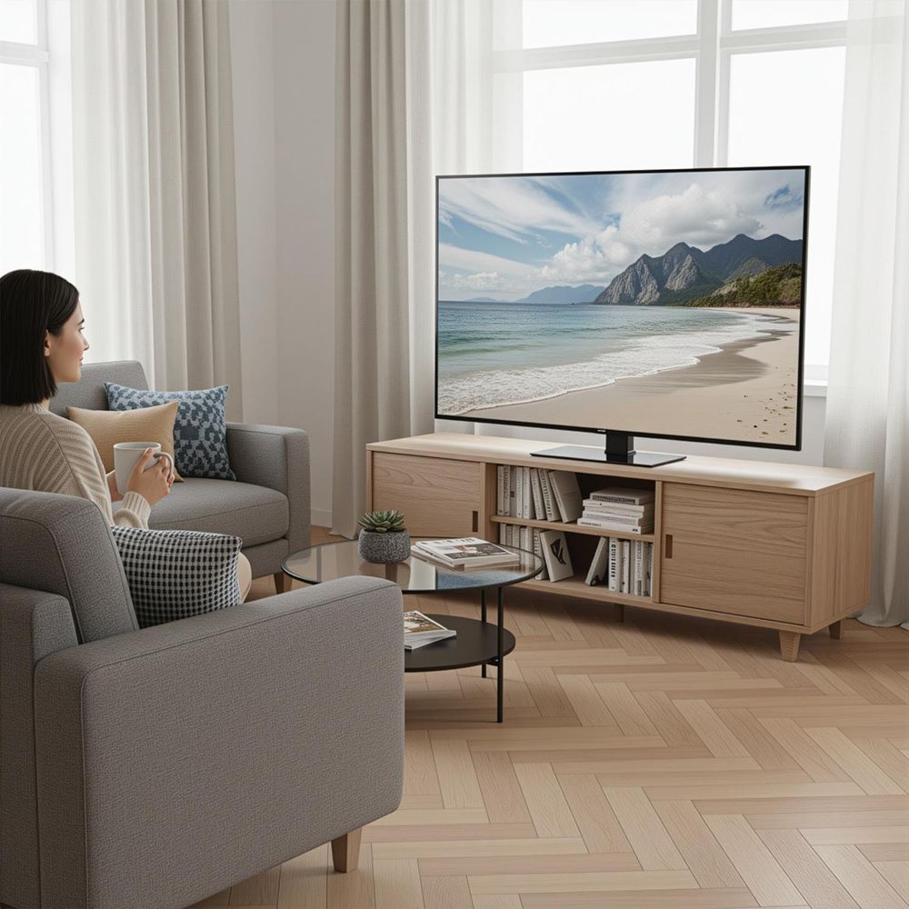 Universal-TV-Ständer Maclean für RTV-Schrank Ständer max. 40kg max. VESA 400x400 Höhen- und Winkelverstellung für TV 32-65", MC-124