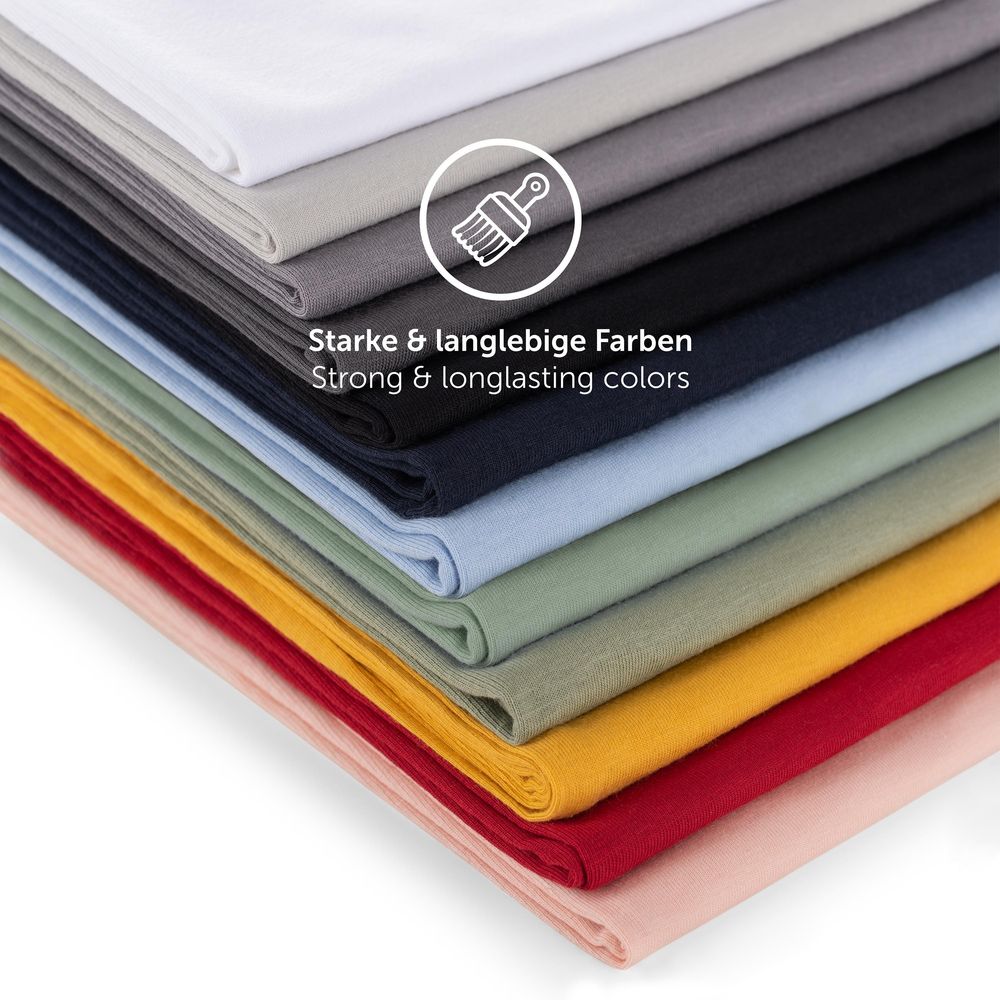 Blumtal Kissenbezug 40x40 cm (2er Set Kissenbezüge) - Schwarz - 100% Baumwoll-Jersey mit Reißverschluss
