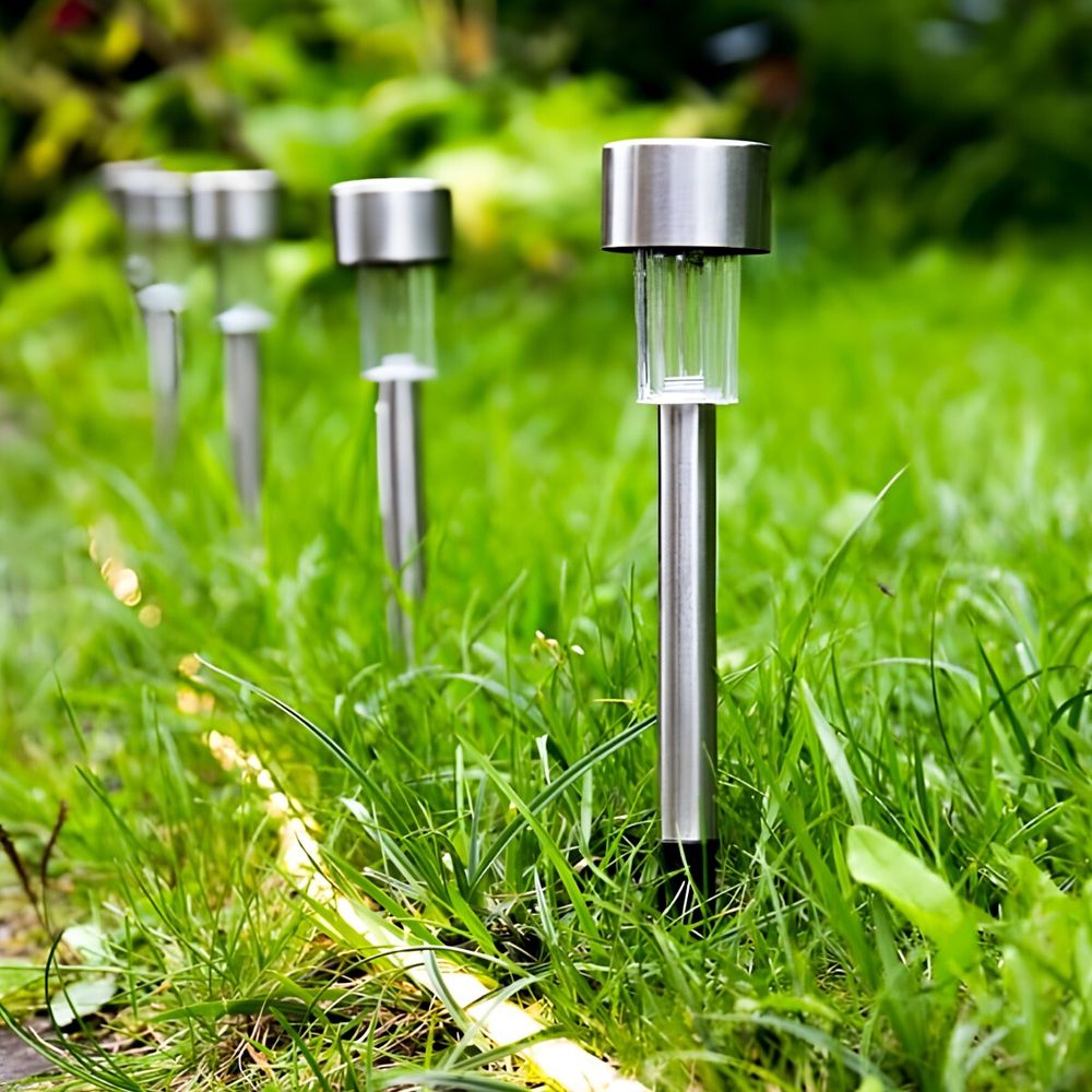 Solarlampen für Außen aus Edelstahl 12-tlg, LED Solarleuchte, Bodeneinbaustrahler Solar Bodenleuchte, Bodenlampe, Wetterfest, Kaltweiß Retoo