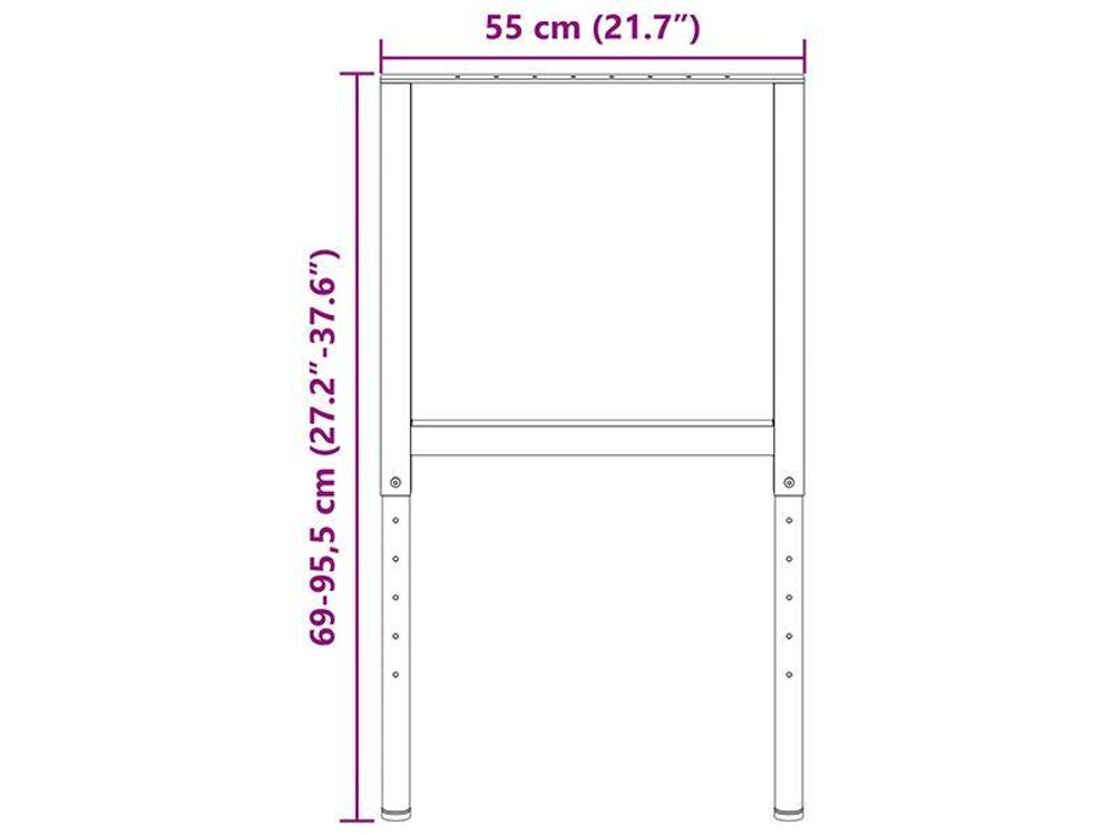 vidaXL Werkbankgestell Verstellbar 2 Stk. Metall 55x(69-95,5) cm