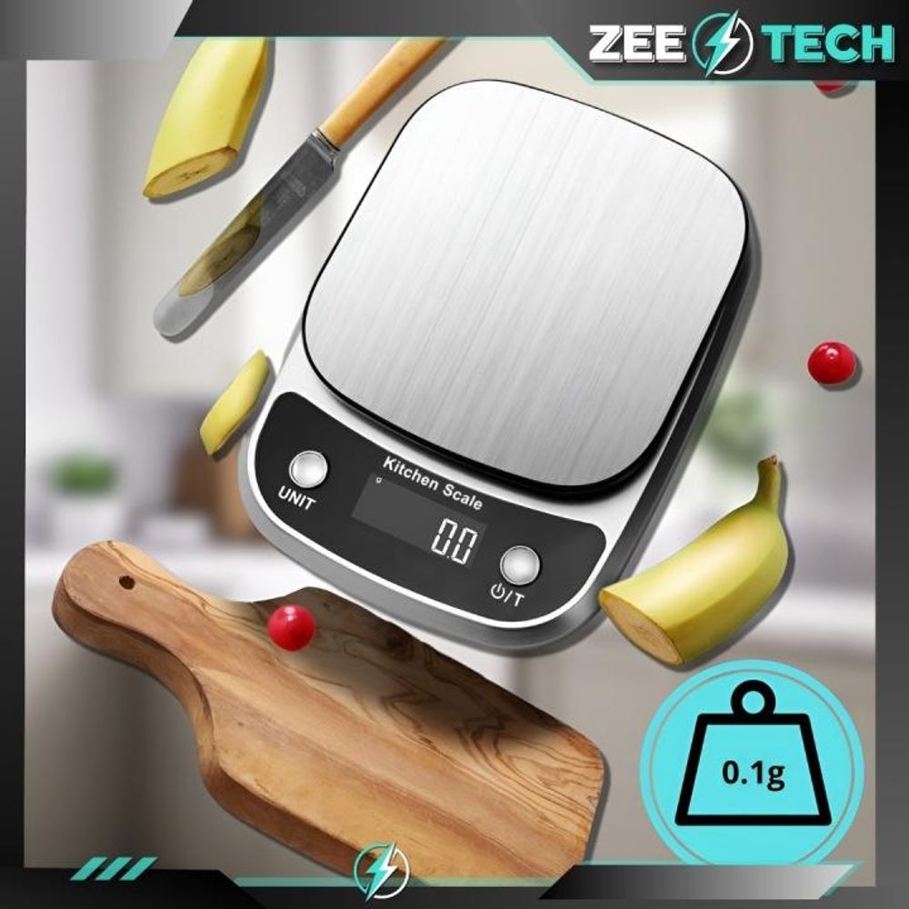 ELEKTRONISCHE PRÄZISIONSKÜCHENWAAGE 1 g | 5 kg TARA SCHMUCKWAAGE + BATTERIEN
