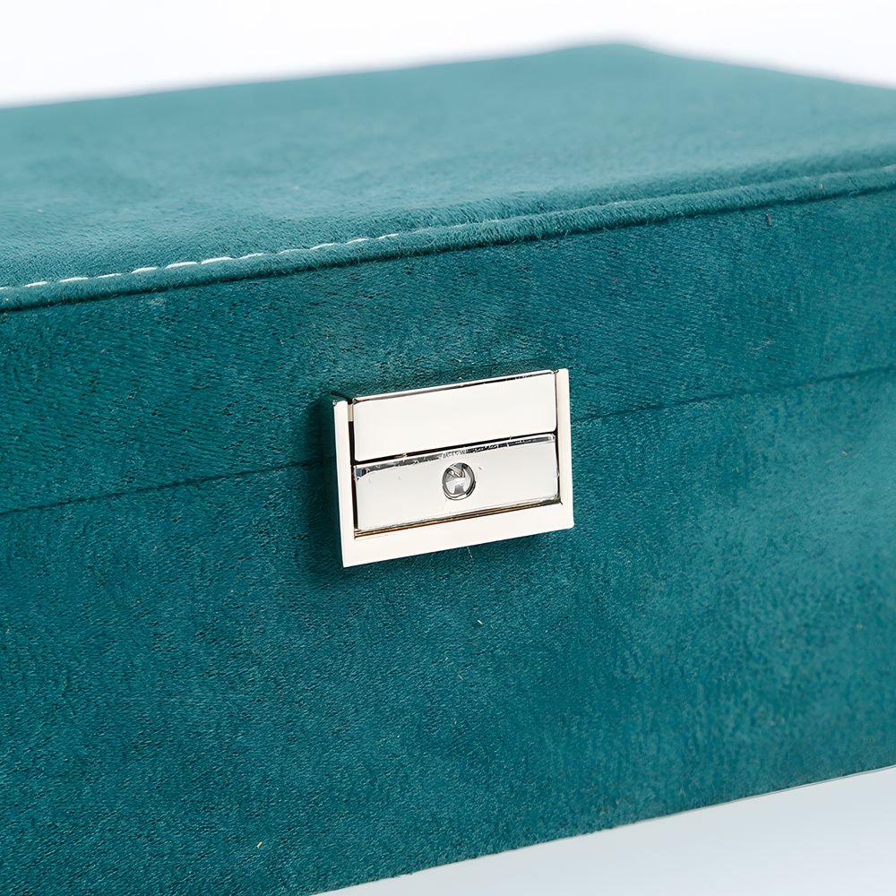 Schmuckkästchen, Schmuckschatulle aus Samt mit 2 Ebenen, Schmuckbox, Schmuckschatulle, Schmuckkoffer für Damen, Aufbewahrungskoffer Retoo