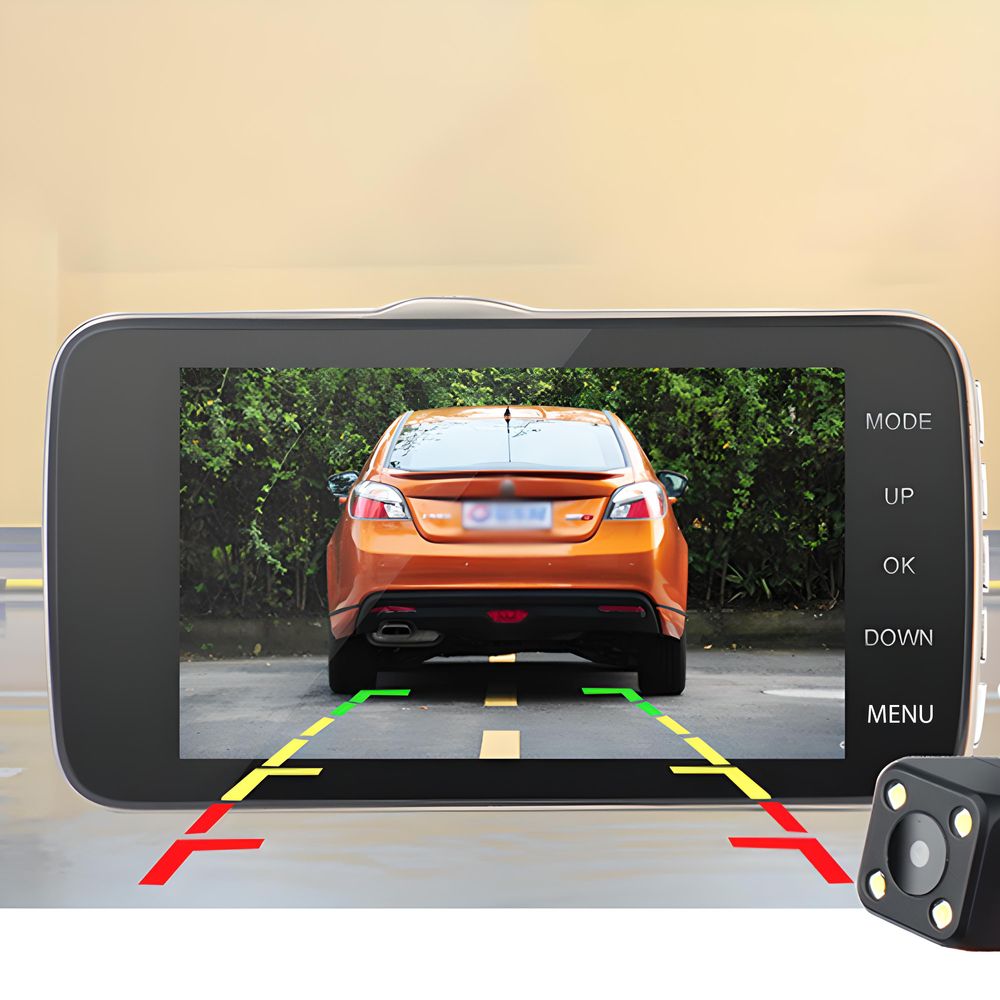 Dashcam Auto mit Rückfahrkamera KFZ Kamera Dash Cam Autokamera Video Recorder DVR 4 Zoll LCD Display Mini Fahrrekorder Loop Full HD 1080p 170° G-Sensor Car Retoo
