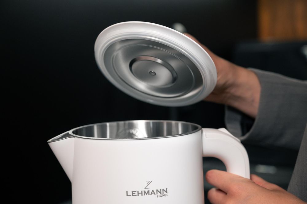 LEHMANN Bouilloire Électrique 1,7 L - Ebullition Rapide, 2200W, Double Paroi, Base à 360°, sans BPA