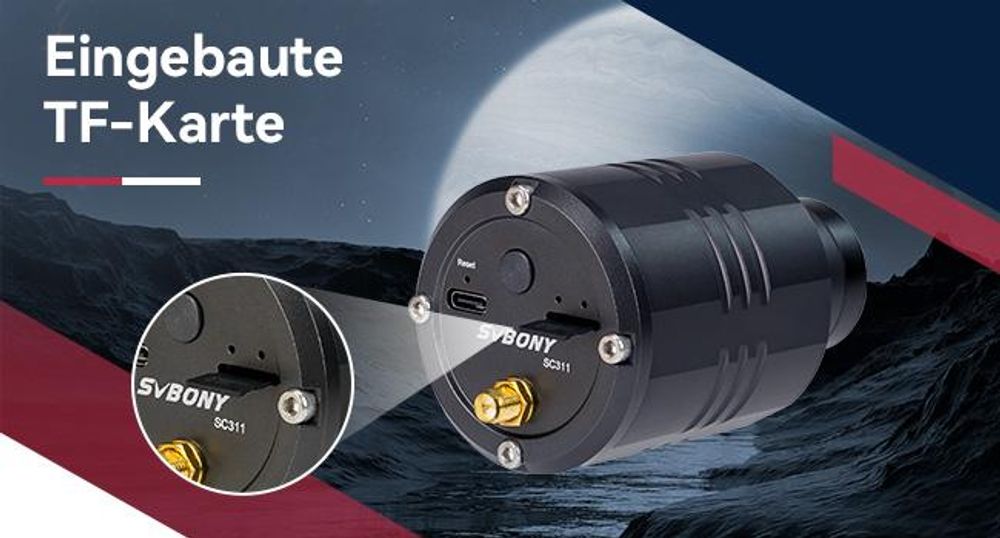 Svbony SC311 Einstiegs WiFi Teleskop Astronomiekamera, WiFi 4 Punkt Verbindung Wireless Kamera mit IMX662 CMOS Sensor, Teleskop Elektronische Okular