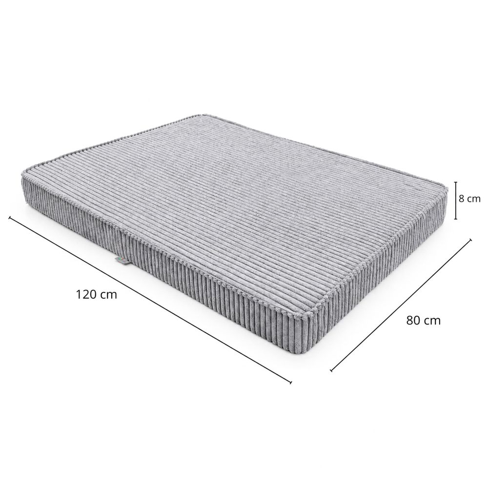 HUNDEBETT HUNDEKISSEN HUNDEMATTE CORD XL 120x80 CM Grau