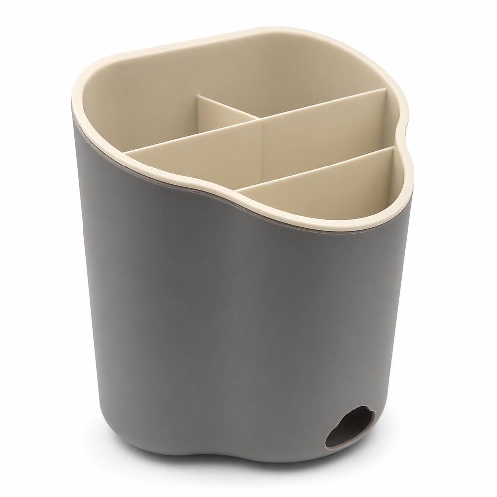 WELLHAUS Besteckabtropfer 17x12x12 cm grau Besteckhalter mit Wasserablauf
