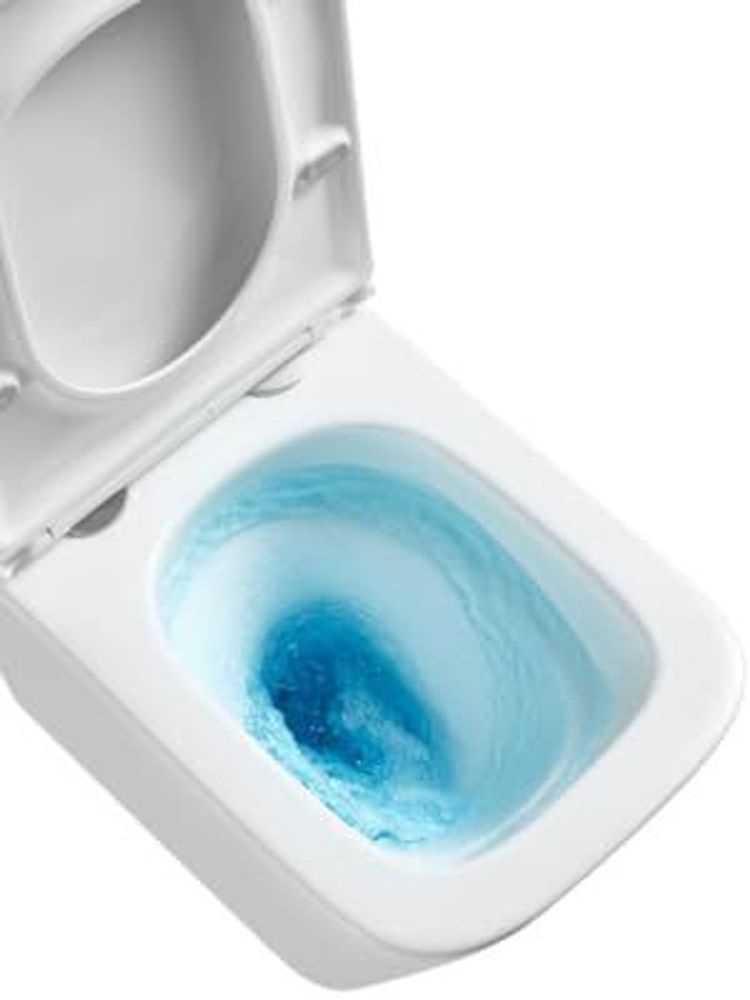 VBChome Hänge-WC Spülrandloses aus Keramik mit Toilettendeckel WC-Sitz aus Duroplast Absenkautomatik Rimless SoftClose-Funktion Tiefspüler Toilette