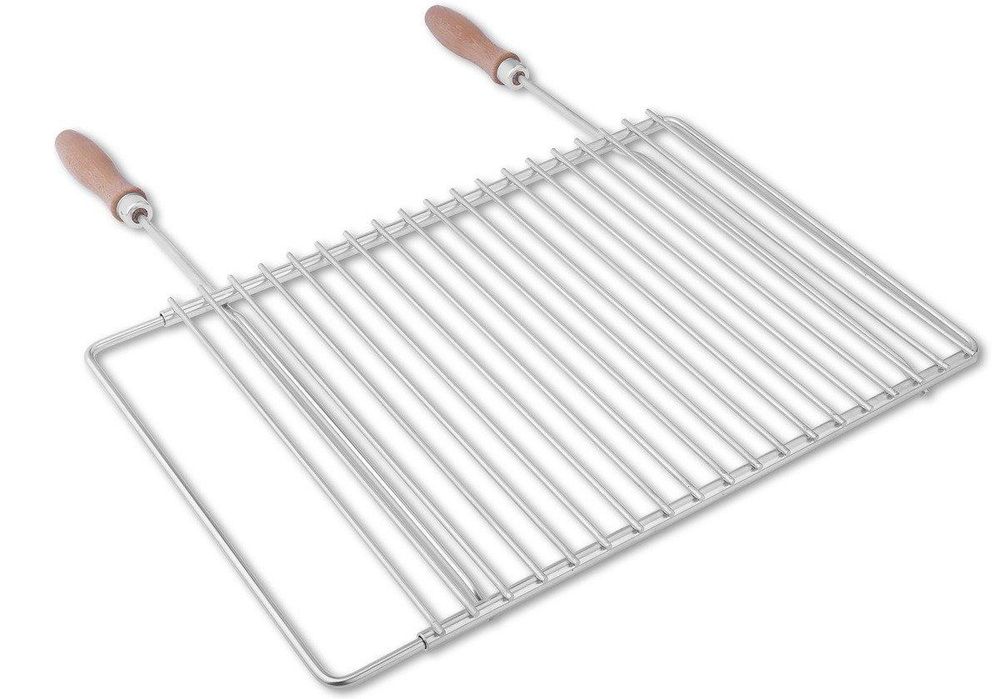 Griglia regolabile in acciaio inox 40–55 × 30 cm con manici in legno – ulteriore vista del prodotto