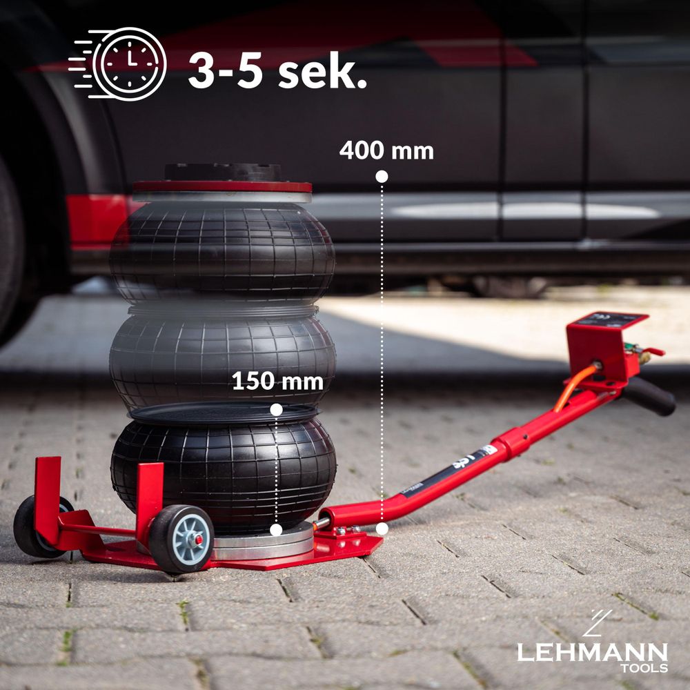 Podnośnik pneumatyczny LEHMANN LEWIS samochodowy bałwanek poduszka lewarek do 3500kg 3,5T