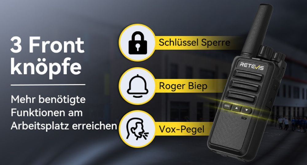 Retevis RT668B Funkgeräte für Erwachsene, Wiederaufladbare Walkie Talkie mit Kopfhörern, mit 10-Wege-Ladegerät, Notfallalarm, für Schule, Restaurant