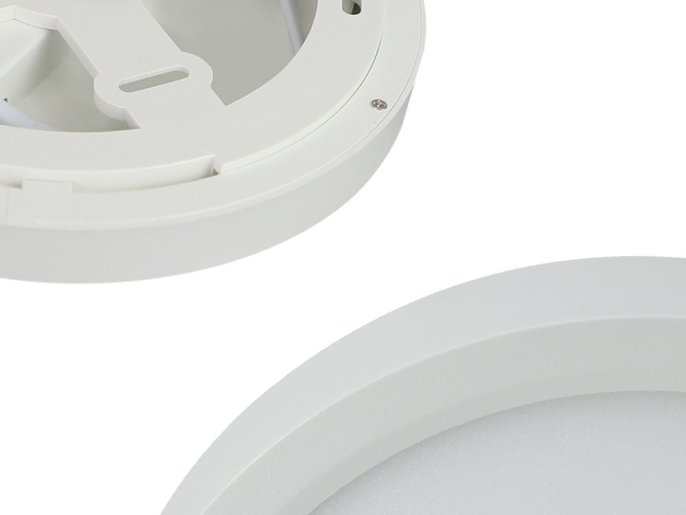 ZMH LED – biała, płaska lampa sufitowa 15 W, 3000 K (ciepła biel), 18 cm – małe oświetlenie sufitowe do kuchni i przedpokoju