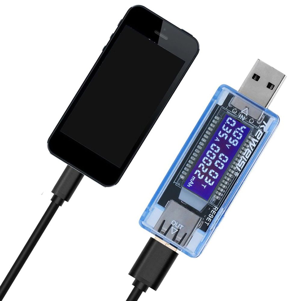 Multimeter USB Tester Messgerät 4V-20V 3A Spannungsprüfer Voltmeter Amperemeter Strommesser Ladegerät Detector Multifunktionskapazität Retoo