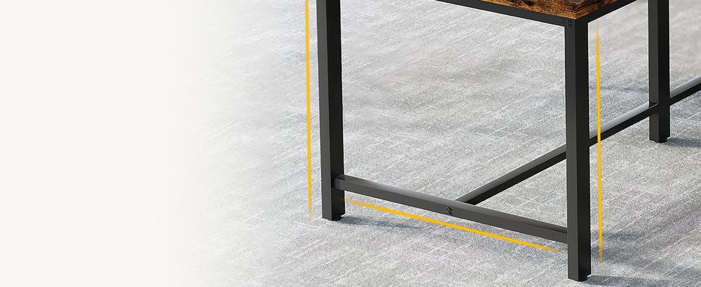 Wanbor 200 cm Langer Esstisch für 6-8 Personen, großer industrieller rechteckiger Küchentisch aus Holz, rustikaler Esstisch mit robusten Metallbeinen