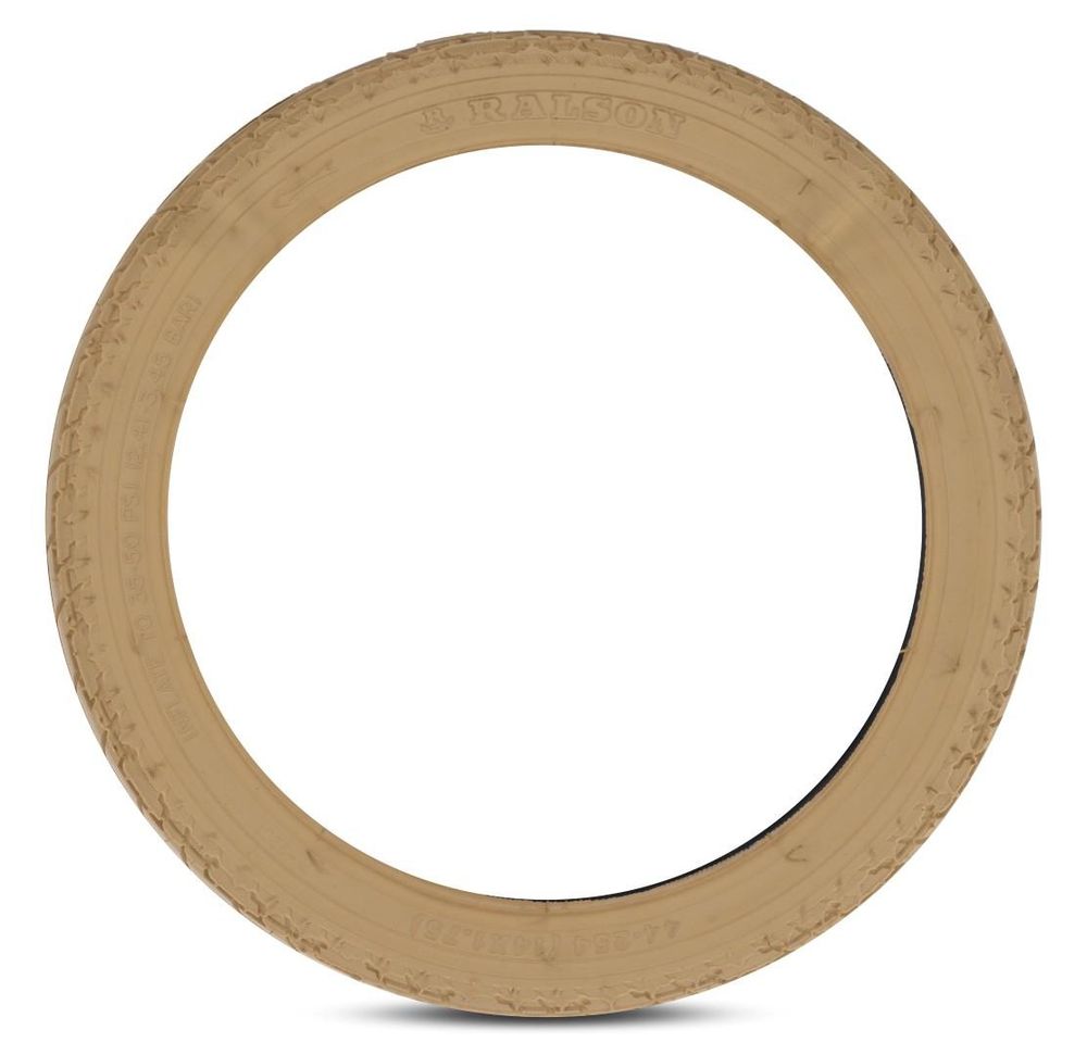 Beige 14 inch kinderfietsband in volledige ronding