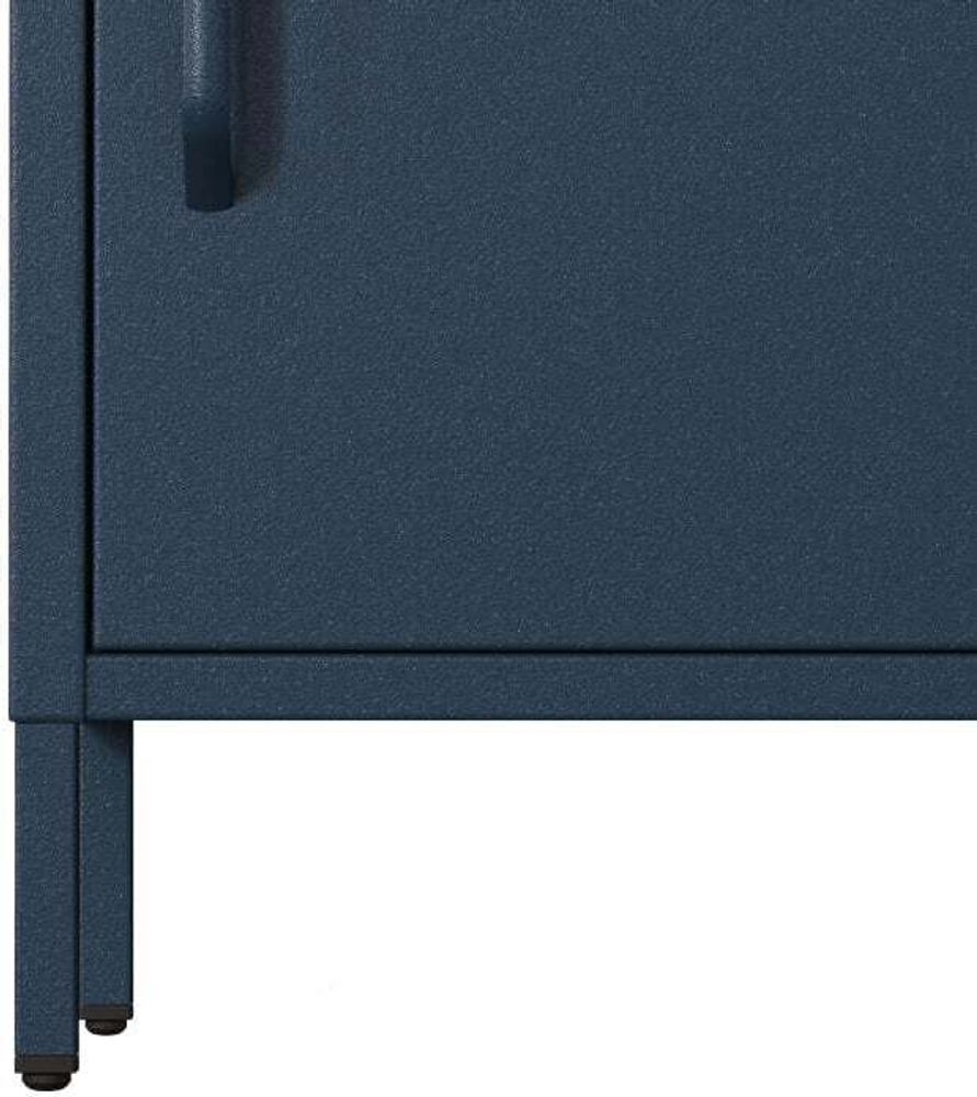 Jan Nowak Nachttisch MIA Nachtschrank Metallschrank Stahlschrank mit einer Tür Schlafzimmer Kinderzimmer , 42,4 x 59,5 x 40 cm, Dunkelblau