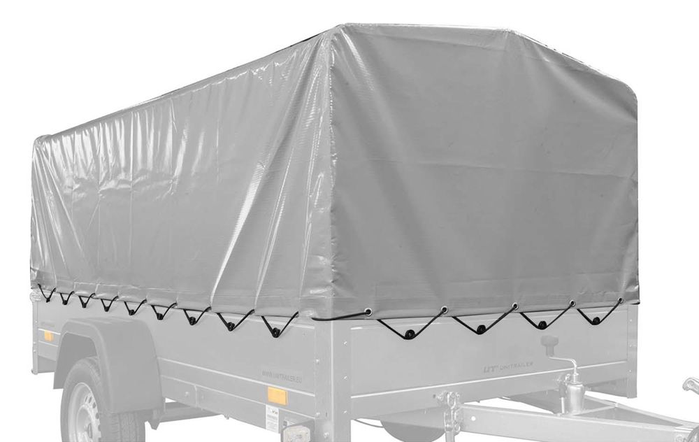 UNITRAILER Anhängerplane 264x125 cm Grau Hochplane 80 cm