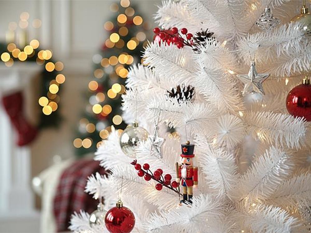Weihnachtsbaum Weiss 150 cm Künstlicher Weihnachtsbaum mit 420 Spitzen Tannenbaum Künstlich mit Metallständer Christbaum wie echt Einfache Montage