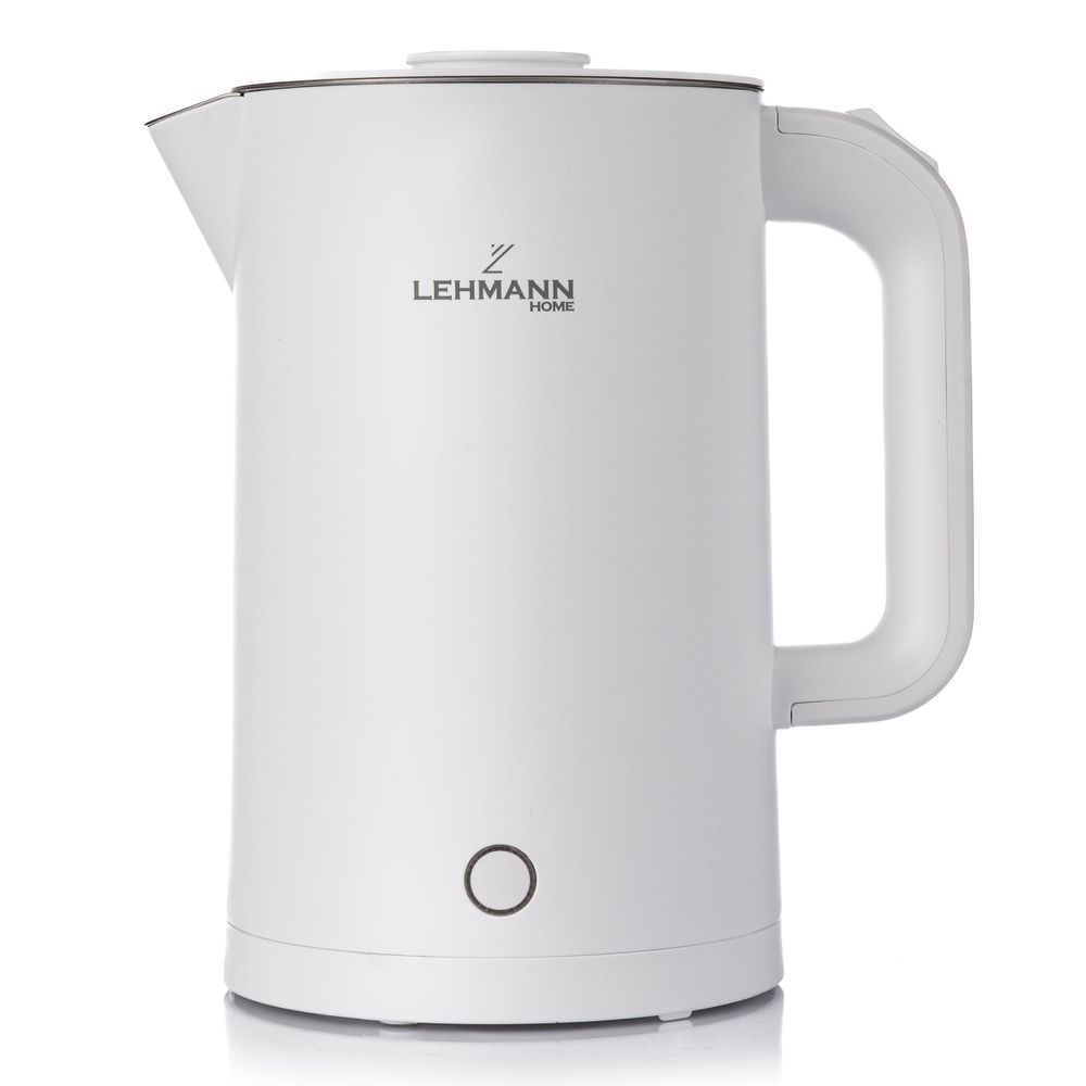 LEHMANN Bouilloire Électrique 1,7 L - Ebullition Rapide, 2200W, Double Paroi, Base à 360°, sans BPA