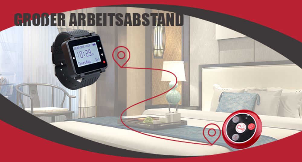 Retekess T128-T117 Drahtloses Funkrufsystem, Restaurant Pager, 1 Uhr und 20 Ruftasten für Krankenhäuser Bars Zahnarztpraxis Veterinärgeschäft