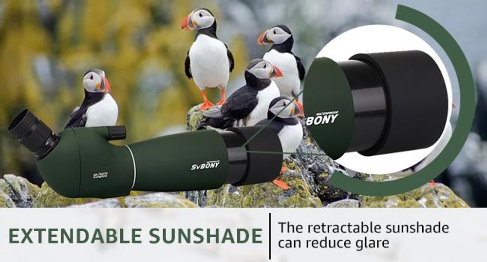 Svbony SV28 Spotting Scope 25-75x70 Uhlový okulár Vodotesný BAK4 hranolový monokulár so statívom Adaptér pre mobilný telefón Puzdro na prenášanie Spotovacie ďalekohľady pre športovú streľbu Pozorovanie vtákov