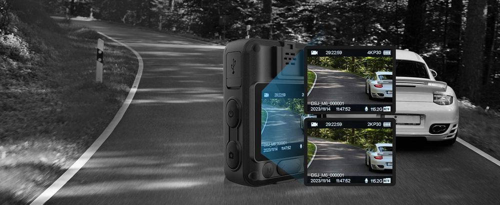Retevis RT79 Körper Kamera, 128G Body Camera mit GPS, 2K/4K, Typ-C, Auto Saugnapf, Tragbarer Bodycam Körperkamera, Polizeirekorder, Fahrtenschreiber