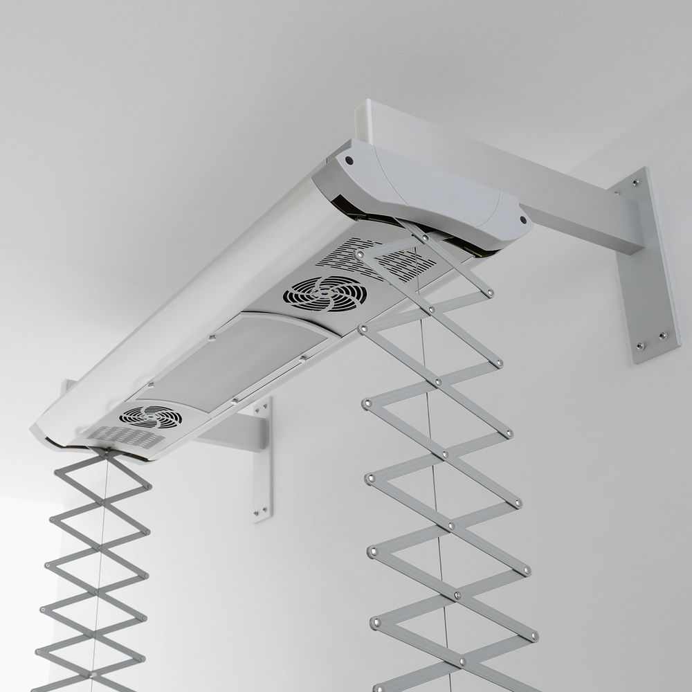 Stendibiancheria elettrico da parete Foxydry Air 122 Cm - Acciaio e Alluminio