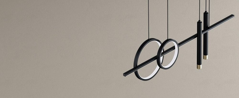 doporro Hängelampe Esstisch 100cm, 30W, Minimalistische LED Pendelleuchte 3000K-6000K, Pendelleuchte für Esszimmer, Gold Luvina09