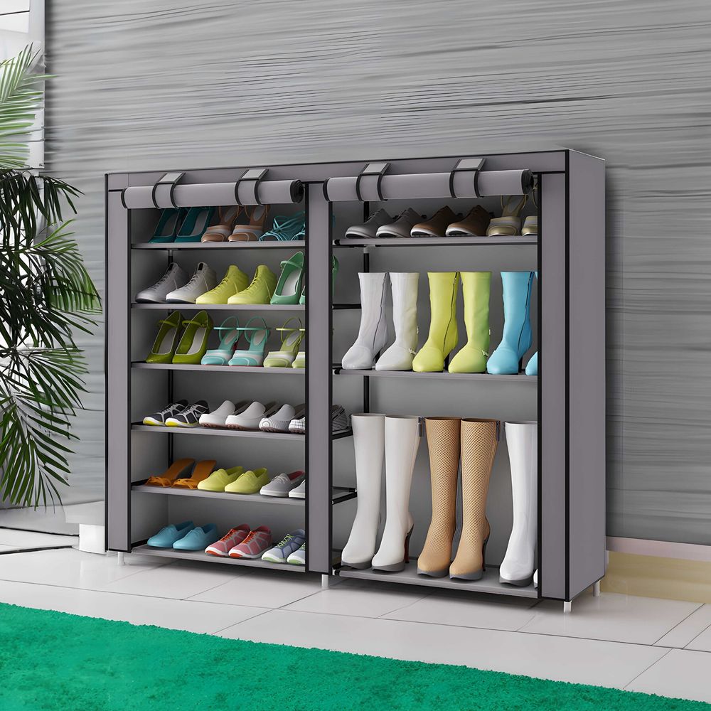 Schuhschrank Faltschrank Stoffschrank 120x30x110cm Stoffgarderobe Textile für Schuhe Kleiderschrank Schuhregal materielle mit 12 Ablagefächern Retoo