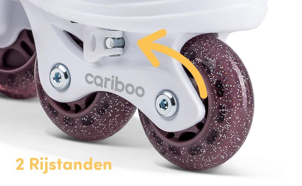 Verstelbare kinder-inlineskates, model Cariboo Ballerina, met LED-wielen, roze - maat S