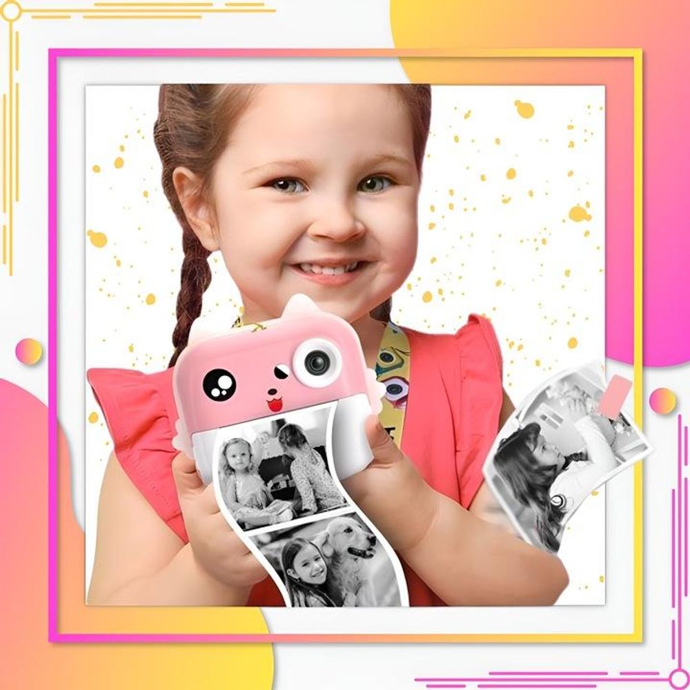 Sofortkamera Für Kinder Drucker Mit 32Gb Karte + 3 Rollen
