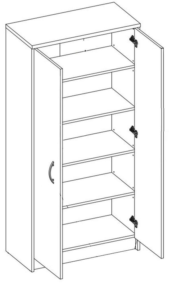 Schrank "Olli I" – Aktenschrank mit 2 Türen und 3 Einlegeböden
