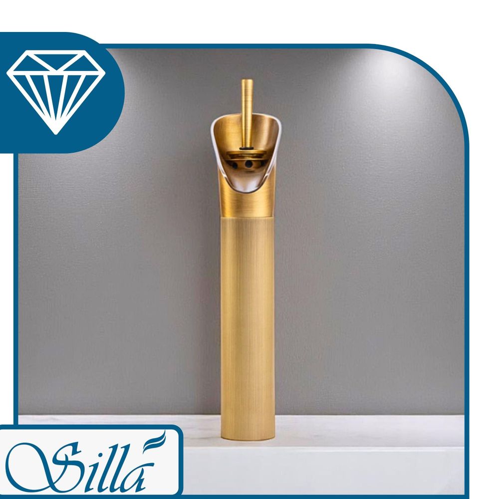 Silla, Gold, Wasserhahn, Spültischarmatur, Messing, Einhebelmischer, Bad, Armatur