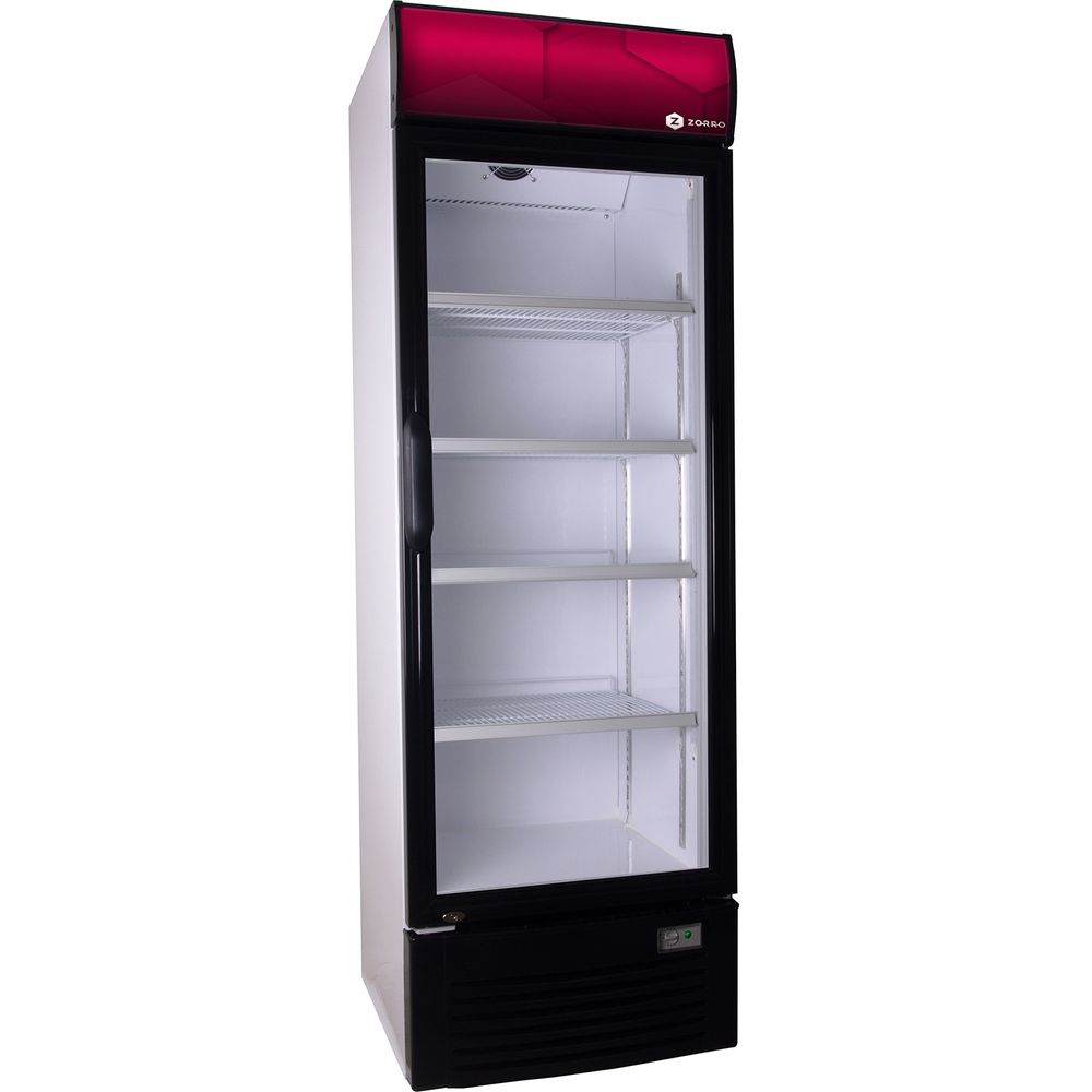 ZORRO Getränkekühlschrank ZK 380 | Weiß/Schwarz | 380 Liter | Glastür