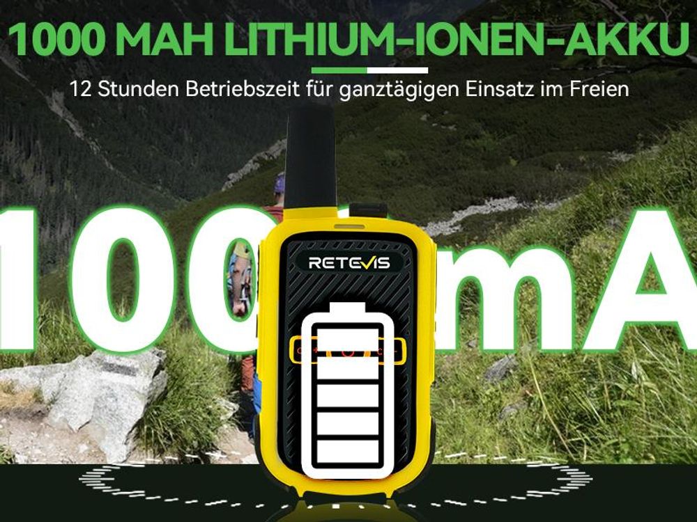 Retevis RT15 Walkie Talkie Kinder, PMR446 Funkgeräte, Freisprech VOX, Mini, 1000 mAh Li-Ionen-Akku, für Campingspiele, Schule, Hausspiele, Urlaub