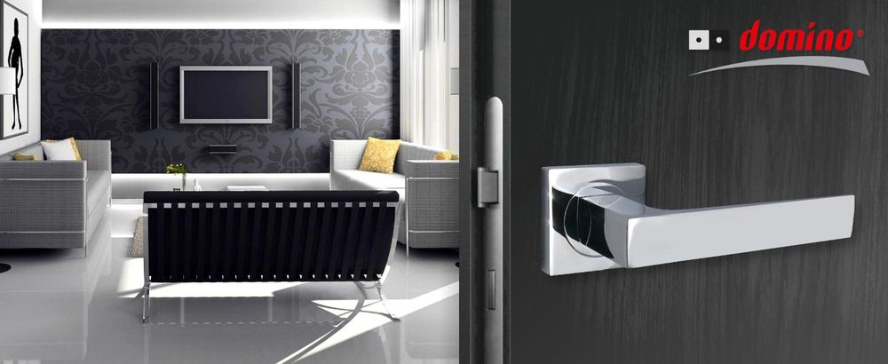 DOMINO Türgriff 78 Drückergarnitur WC - Badezimmer Set | Links & Rechts Türbeschlag für WC/Badezimmertüren | L-Form | aus Aluminium |Bronze | TIPO M3